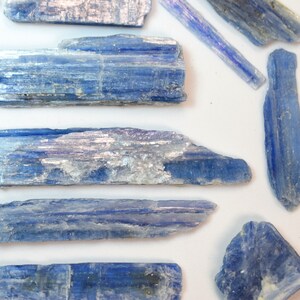 Blue Kyanite Blue Crystal Raw Kyanite Crystal Throat Chakra Third Eye Chakras Meditation Stone Palm Stone Metaphysical Altar Stone Gift image 4