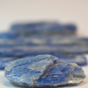 Blue Kyanite Blue Crystal Raw Kyanite Crystal Throat Chakra Third Eye Chakras Meditation Stone Palm Stone Metaphysical Altar Stone Gift image 2