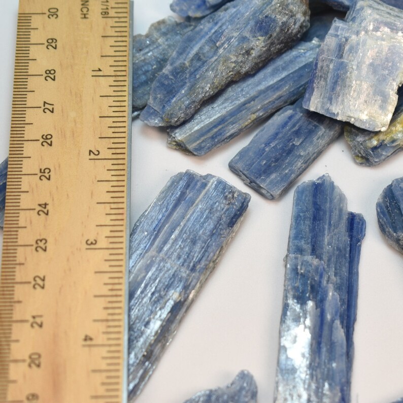 Blue Kyanite Blue Crystal Raw Kyanite Crystal Throat Chakra Third Eye Chakras Meditation Stone Palm Stone Metaphysical Altar Stone Gift image 3