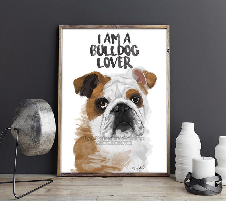 English Bulldog Gift Bulldog Print Bulldog Lover Bulldog - Etsy UK