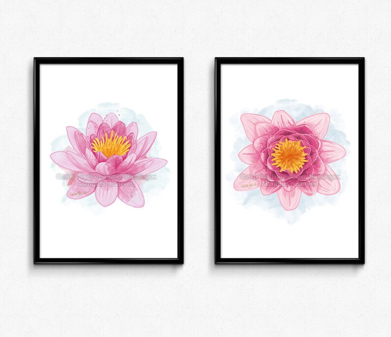Lotus Print Kwiat Wall Art Kwiat Lotosu Joga Print Lotus Etsy