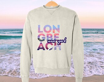 Long Beach, NY Unisex ComfortWash® Garment Dyed Crewneck Sweatshirt