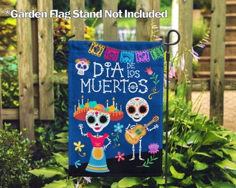Halloween Flag, Dia de Los Muertos Garden Flag, Day of the Dead House Flag, Halloween Outdoor Decor, Sugar Skull Halloween Decoration