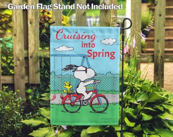 PEANUTS®, PEANUTS® Cruising into Spring – Garden Flag 12.5" x 18", House Flag 28" x 40", Officially Licensed PEANUTS®, Spring