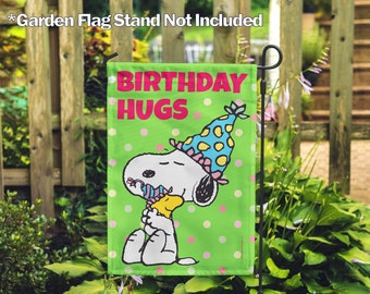 Peanuts Snoopy & Woodstock Holiday Happy Easter 14x18 inches Garden Flag 