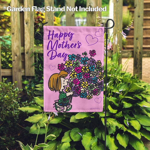 PEANUTS®, PEANUTS® Happy Mother's Day Peppermint Patty – Garden Flag 12.5" x 18", House Flag 28" x 40", Licensed PEANUTS®, Mother's Day