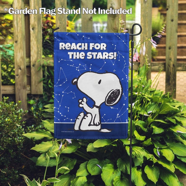 PEANUTS®, PEANUTS® Reach for the Stars Snoopy – Garden Flag 12.5" x 18", House Flag 28"x 40", Officially Licensed PEANUTS®, Inspirational