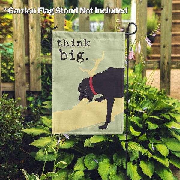 Dog is Good, Think Big – Garden Flag, House Flag, Outdoor/Indoor, Exclusive Premium Fabric, Printed on Both Sides, Dog