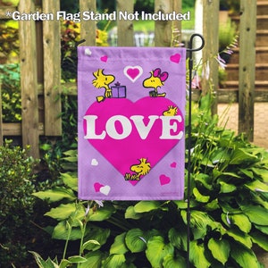 PEANUTS®, PEANUTS® Woodstock Love Hearts – Garden Flag 12.5" x 18", House Flag 28" x 40", Officially Licensed PEANUTS®, Valentine's Day