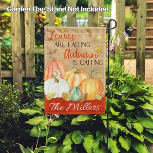 Fall, Personalized Autumn is Calling – Garden Flag 12.5" x 18", House Flag 28" x 40", Outdoor, Exclusive Premium Fabric, Autumn