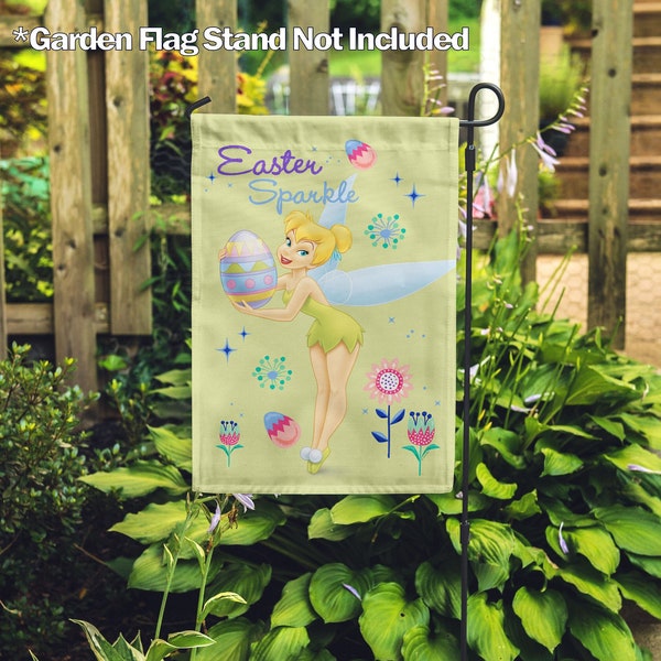 Disney, Tinker Bell Easter Sparkle–Garden Flag 12.5"x18", House Flag 28"x40", Exclusive Fabric, Printed on Both Sides,Licensed Disney,Easter