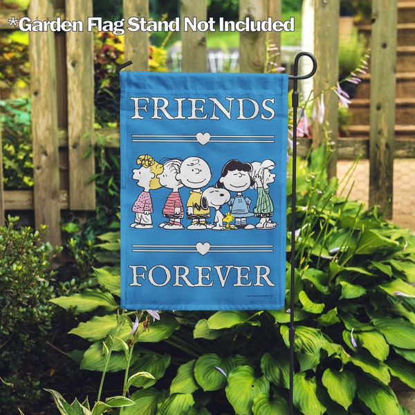 PEANUTS®, PEANUTS® Gang Friends Forever - Garden Flag 12.5"x18", House Flag 28"x40", Officially Licensed PEANUTS®, Inspirational