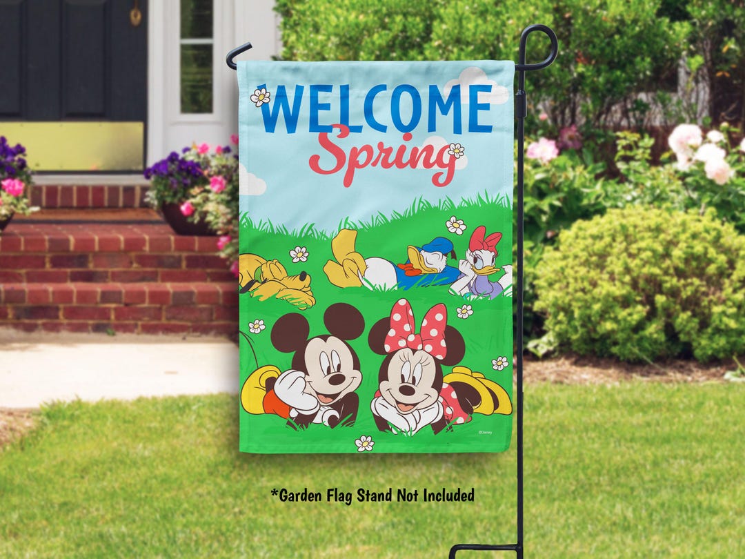 Disney Mickey and Friends Welcome Spring Garden Flag or House Flag - Etsy