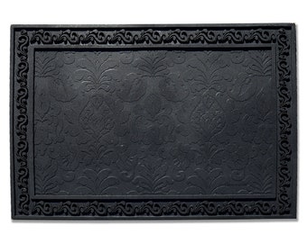 Doormat Tray, Rubber Doormat Scroll Tray, Outdoor Doormat, Indoor Door mat, Doormat Insert Tray Non-Slip Backing, 36&quot; x 24&quot;