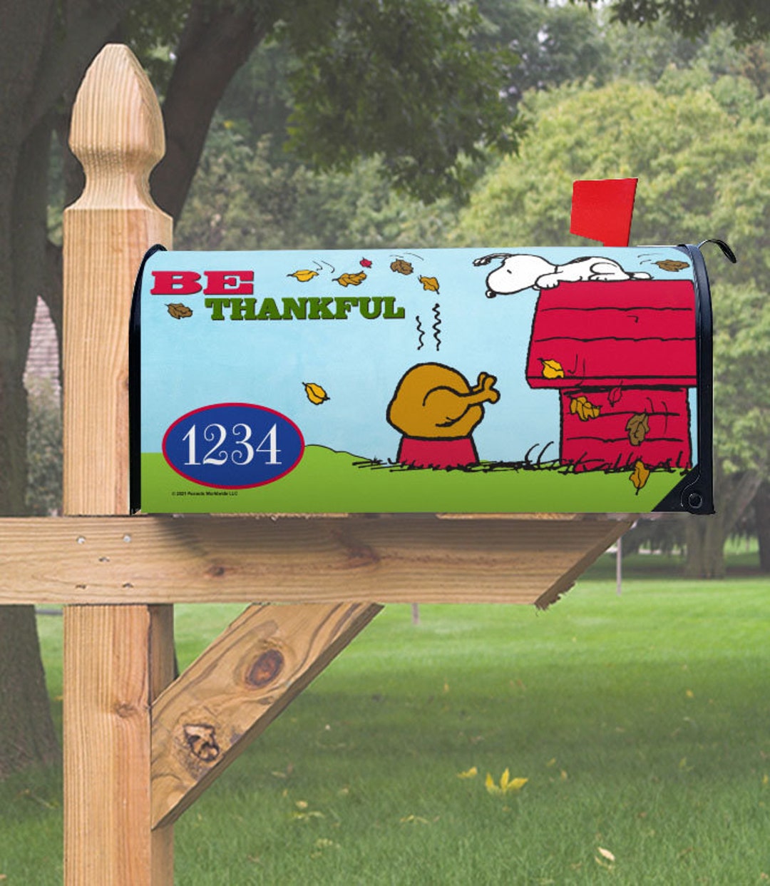 Mailbox Cover PEANUTS® Be Thankful Snoopy Turkey Etsy