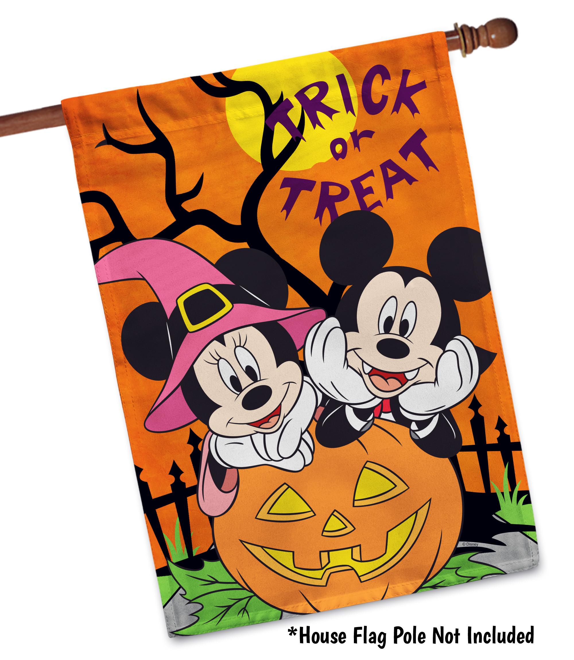 Disney Halloween Flag, Mickey Mouse Halloween Garden Flag or House Flag ...