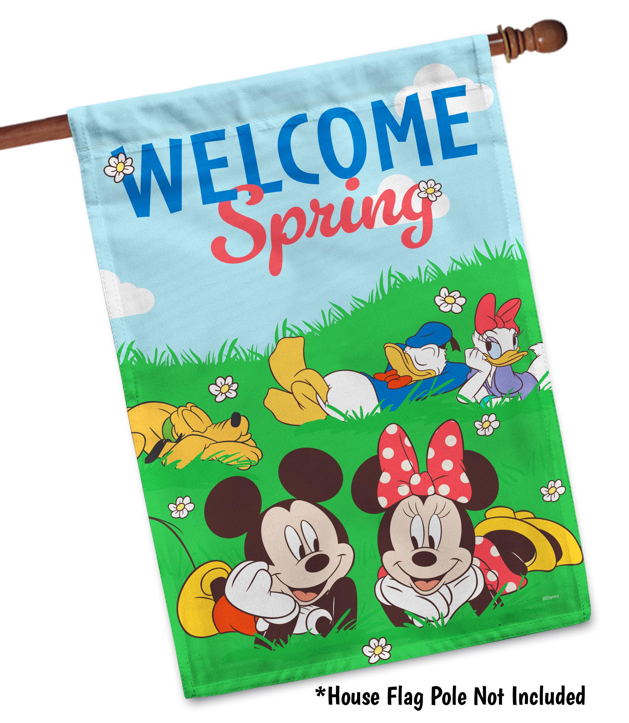 Wdw Spring Mickey Disney Mickey and Friends Welcome Spring Garden Flag or House Flag - Etsy