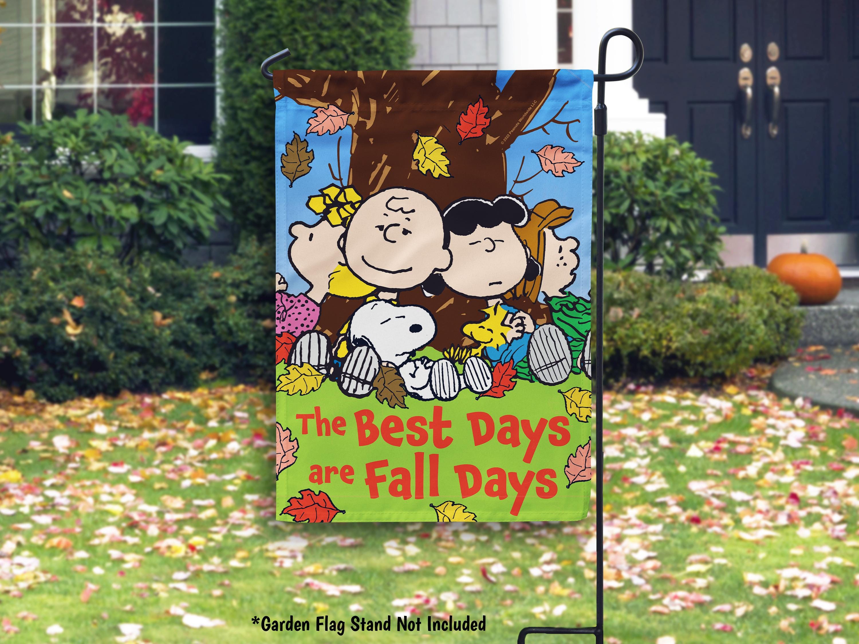 Peanuts Gang Fall Days Garden Flag, Snoopy Fall House Flag, Peanuts ...