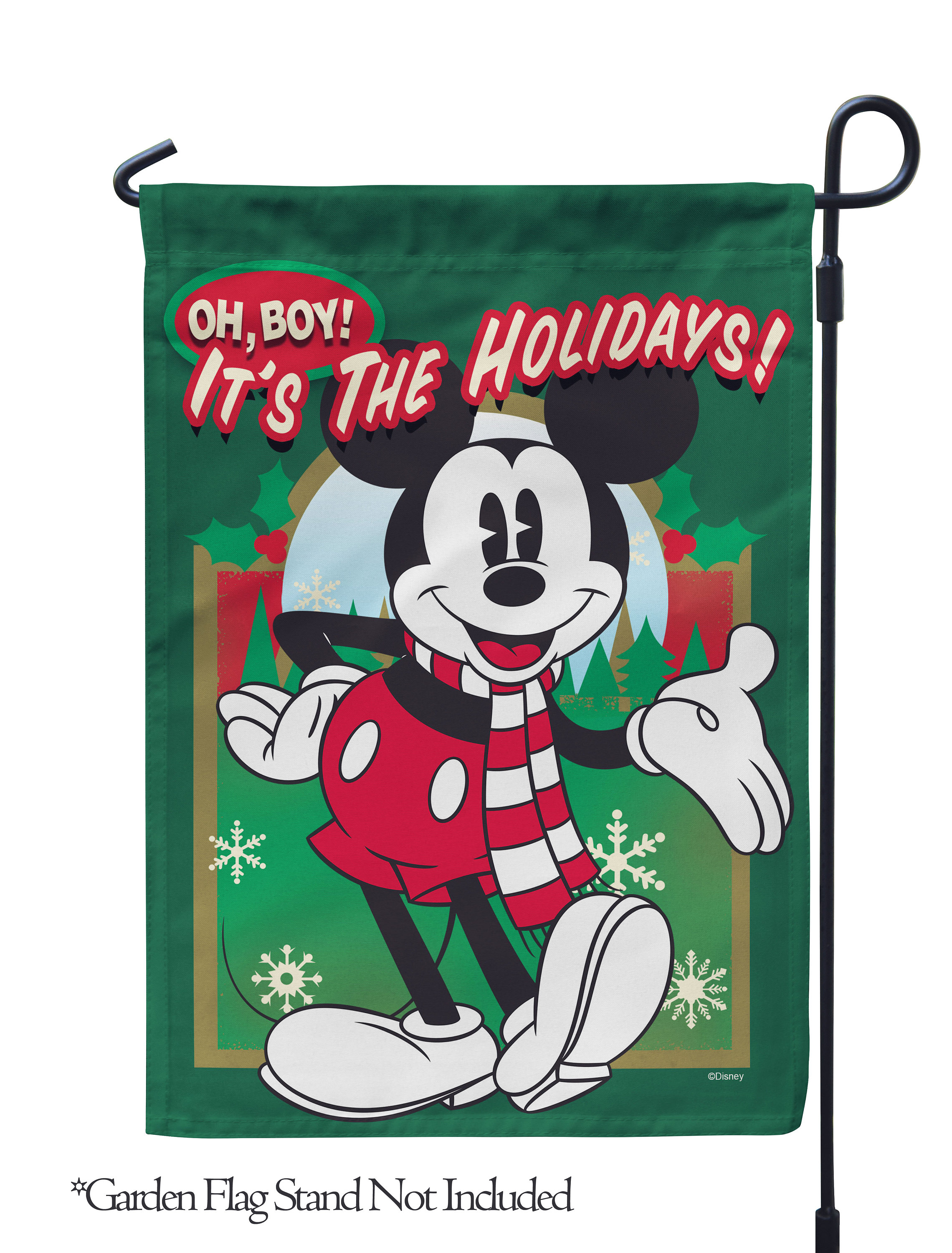 Disney Oh Boy, It's the Holidays Mickey Garden Flag