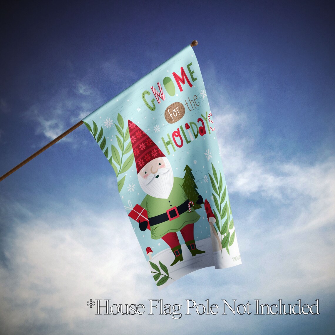 Christmas Personalized Gnome for the Holidays Garden Flag Etsy