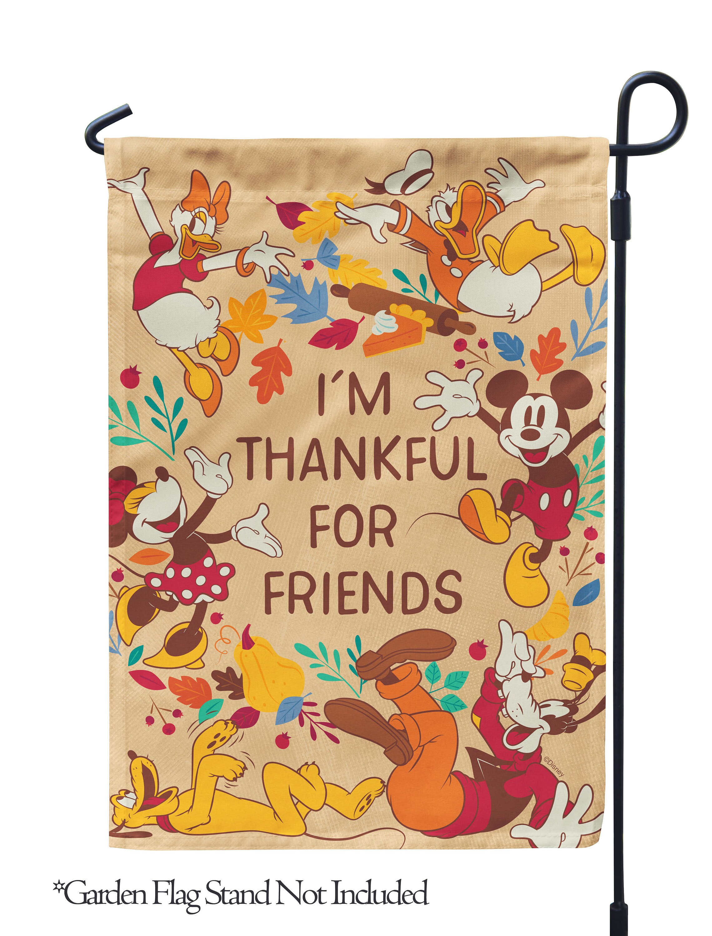 Discover Disney Thankful for Friends Mickey and the Gang Garden Flag