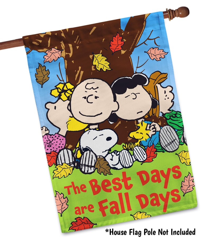Peanuts Gang Fall Days Garden Flag, Snoopy Fall House Flag, Peanuts ...