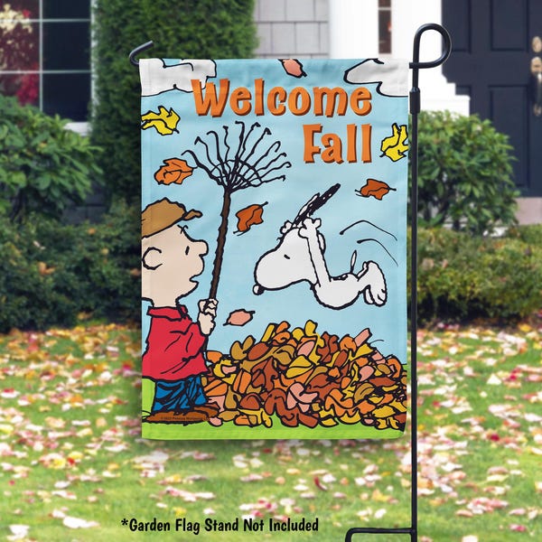 Snoopy Charlie Brown Fall Flag, Peanuts Fall Garden Flag, Fall Welcome Decor, Funny Peanuts Snoopy Flag, Peanuts Lover Gift, Fall Decoration