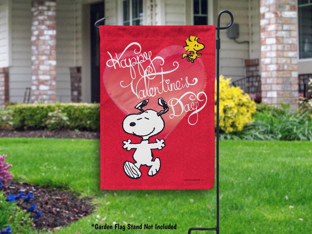 Happy Valentine's Day Snoopy Garden Flag or House Flag, Snoopy and ...