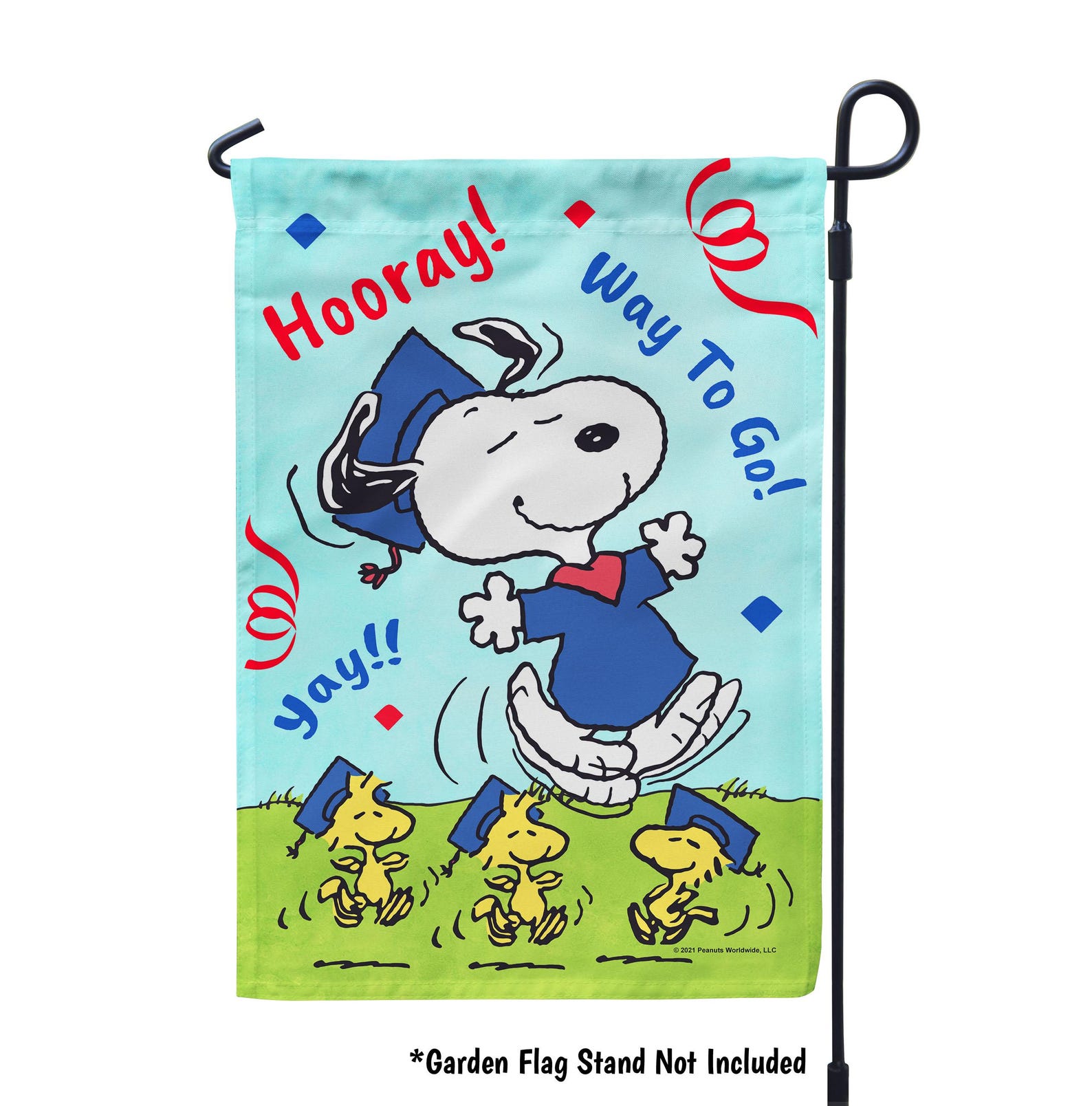 Peanuts Snoopy Graduation Garden Flag or House Flag, Peanuts Outdoor ...
