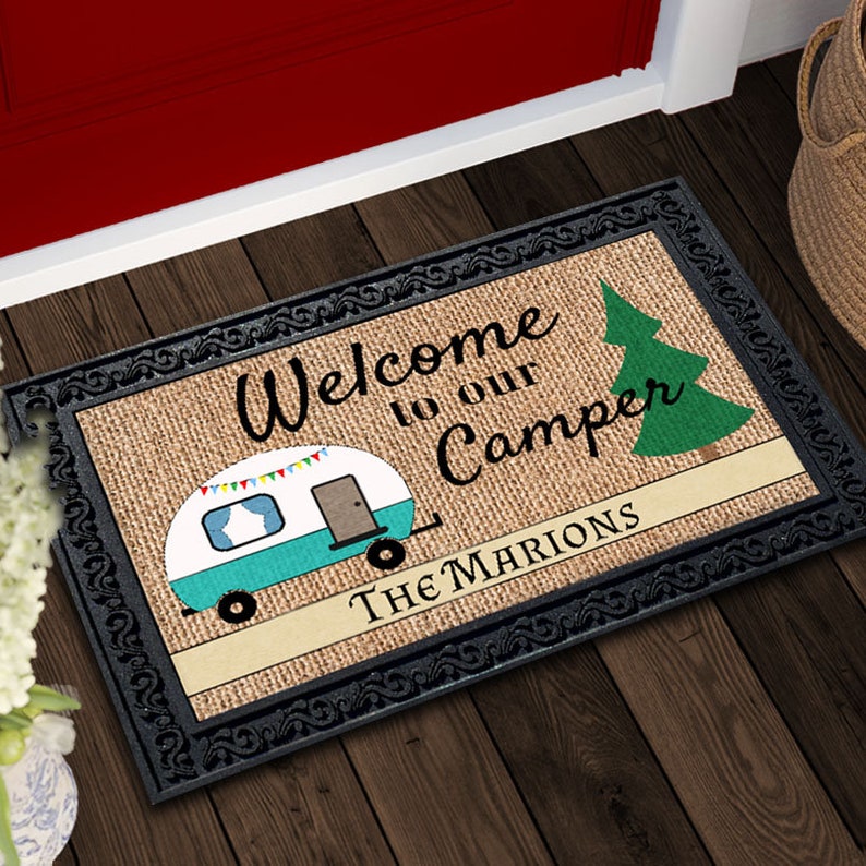 Doormat Camping to our Camper Personalized Doormat Etsy
