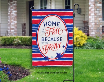 Home of the Free Patriotic Garden Flag July 4th Outdoor Decor Summer Yard Flag, Patriotic Home Decor, American 4th of July Patriotic Gift