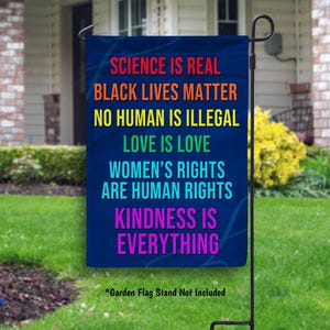 Equality and Inclusion Inspriational Garden Flag, House Flag, Women&#39;s Rights Outdoor Flag, Exclusive Fabric, In This House We Believe - PR