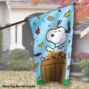 Snoopy Fall Outdoor Decor, Peanuts Fall Garden Flag, Fall House Flag ...