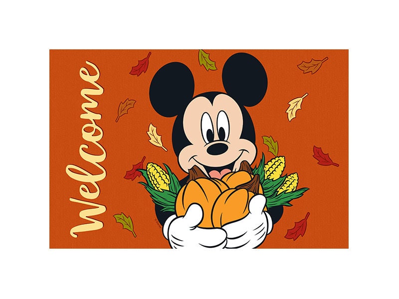 Disney Fall Mickey Mouse Welcome Doormat, Outdoor Fall Door Mat