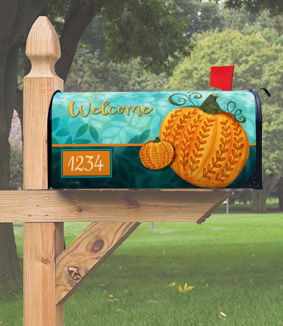 Mailbox Cover Folksie Fall Pumpkin Mailbox Cover Etsy