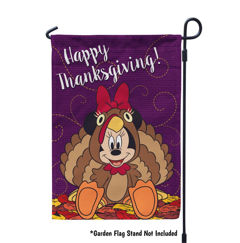 Disney Happy Thanksgiving Minnie Mouse Garden or House Flag 12.5" x 18 Garden