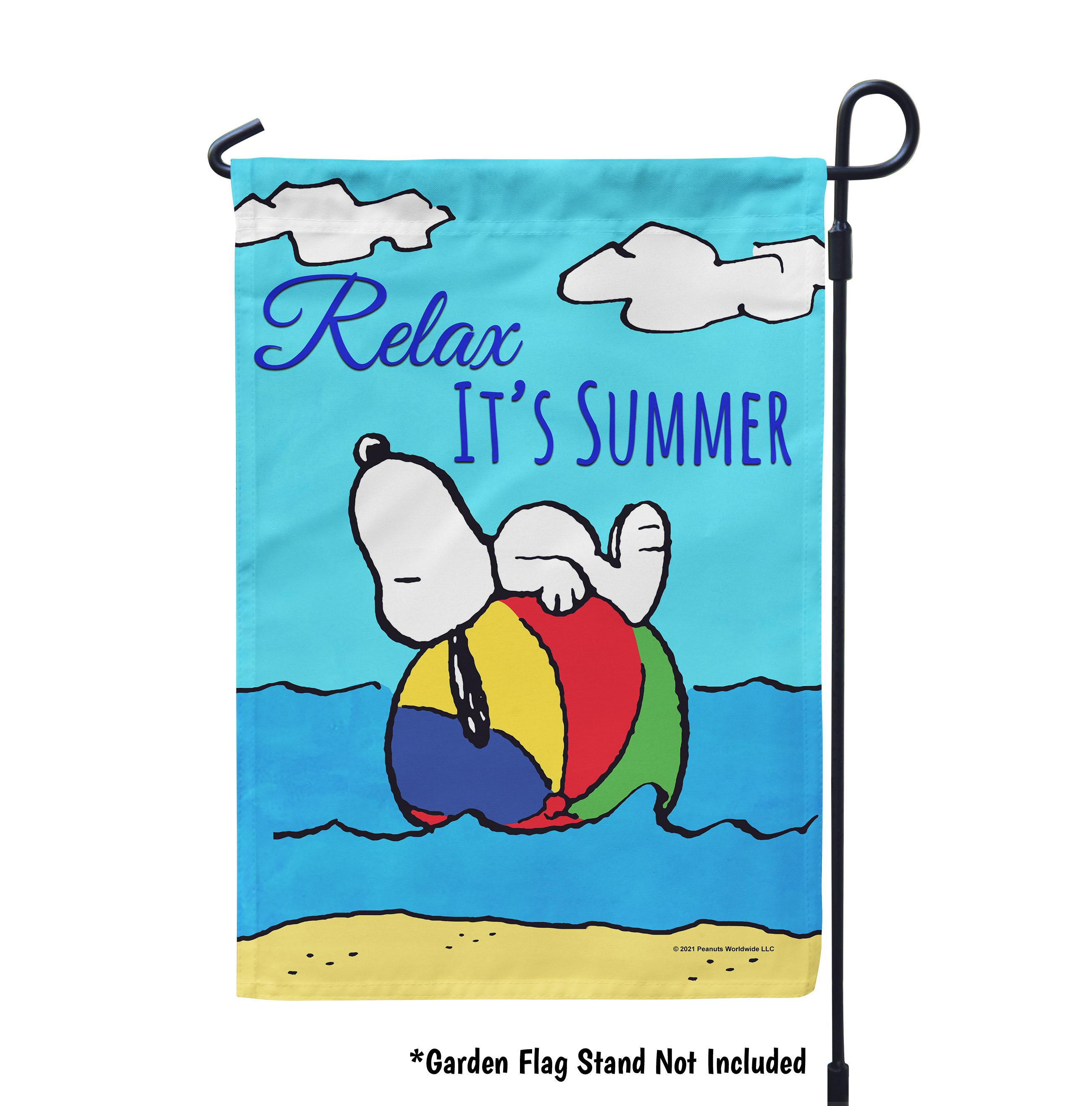 PEANUTS Relax, It's Summer Snoopy Garden Flag or House Flag, Officially ...