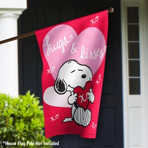 Peanuts Valentines Day Snoopy Garden Flag or House Flag, Snoopy Love Hear, Unique Snoopy Gift - PR image 3