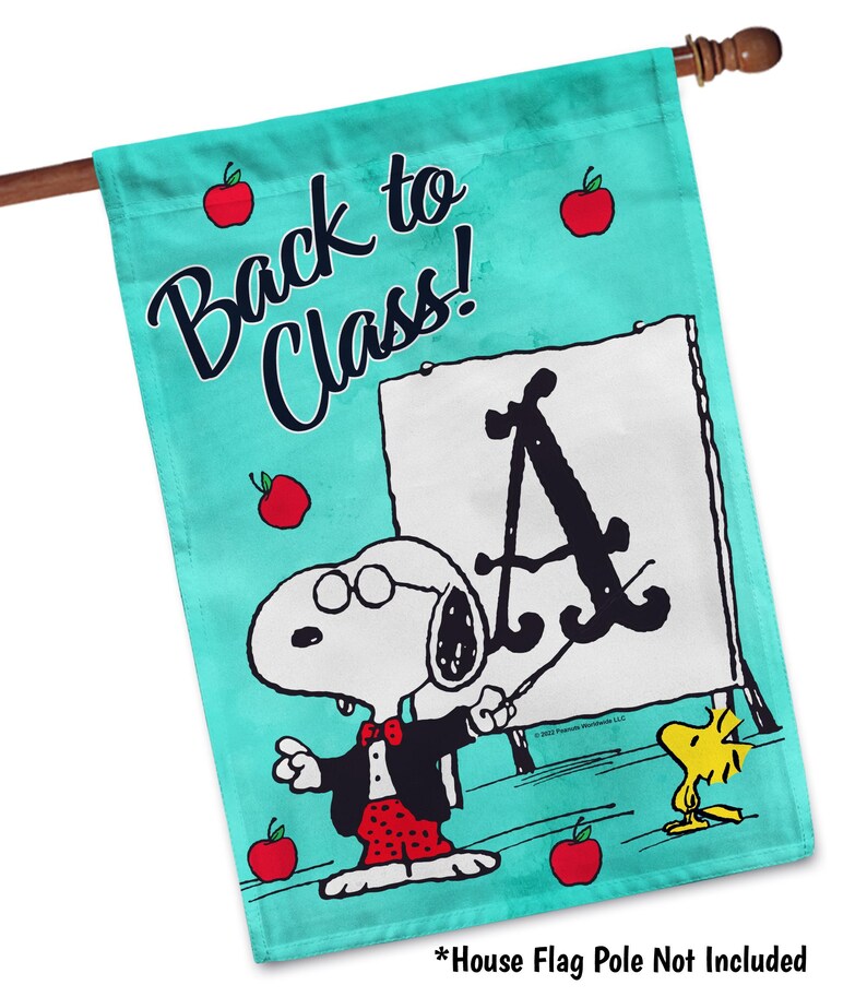 Peanuts Teacher Snoopy Back to School Garden Flag Peanuts School Decor ...