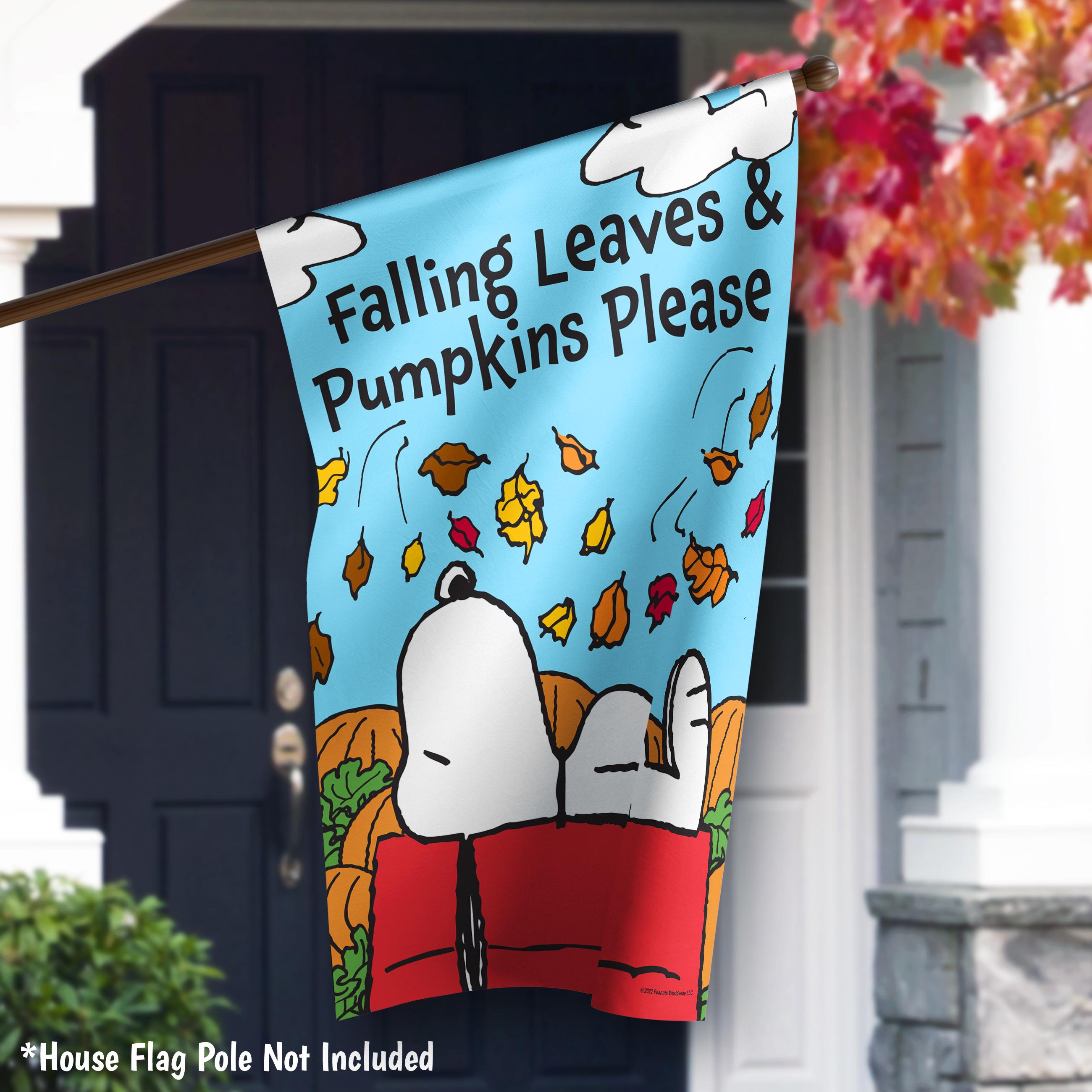 Snoopy Falling Leaves Garden Flag Peanuts Fall House Flag Outdoor ...