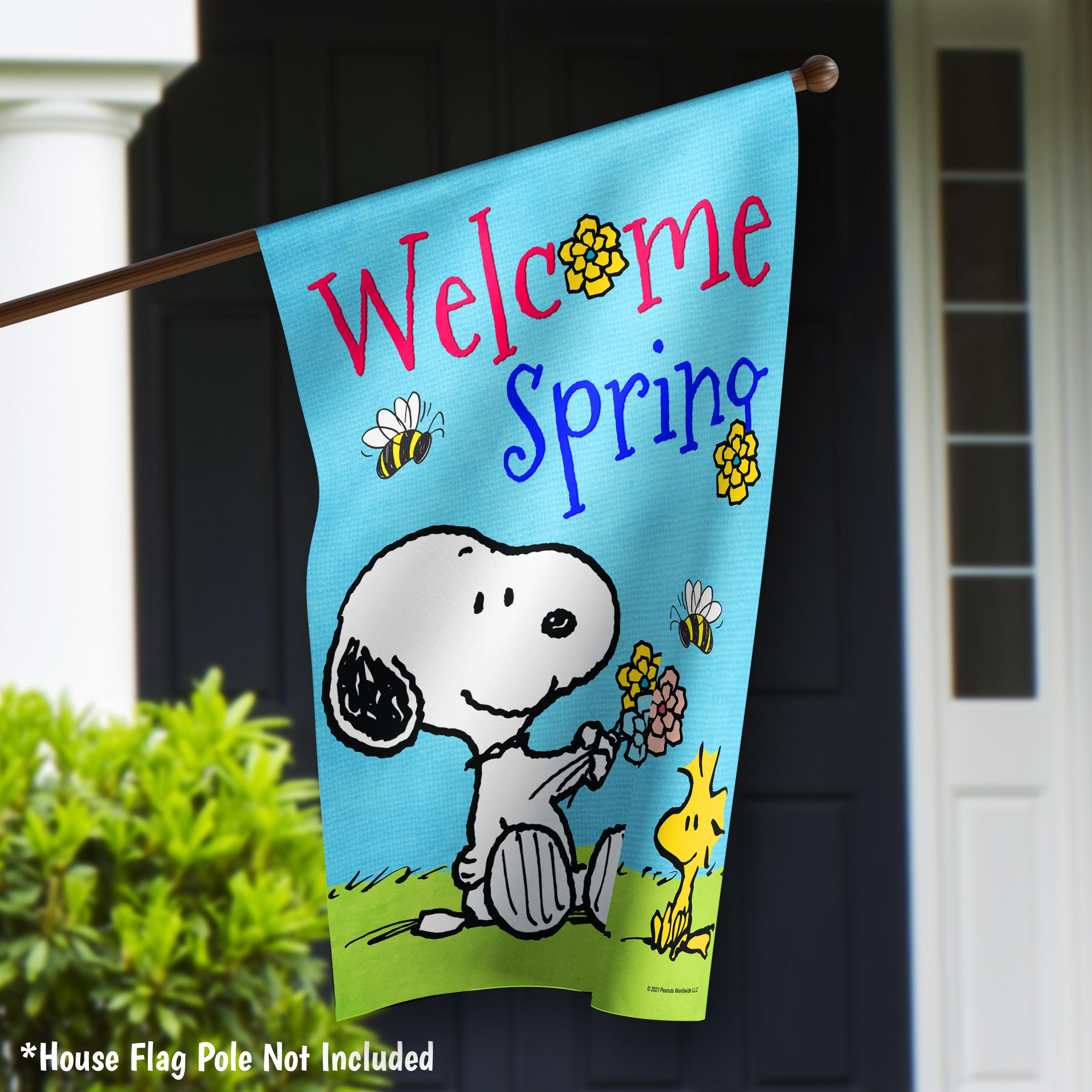 PEANUTS® Snoopy & Woodstock Welcome Spring Garden Flag or House Flag - Etsy