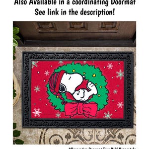 PEANUTS® Snoopy Merry Christmas Wreath Garden Flag, Snoopy Christmas House Flag, Peanuts Outdoor Christmas Decor, Unique Snoopy Gift - PR image 5