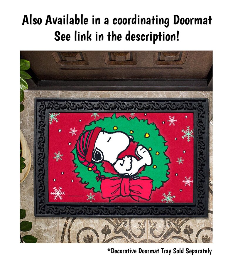 PEANUTS® Snoopy Merry Christmas Wreath Garden Flag, Snoopy Christmas House Flag, Peanuts Outdoor Christmas Decor, Unique Snoopy Gift - PR image 5