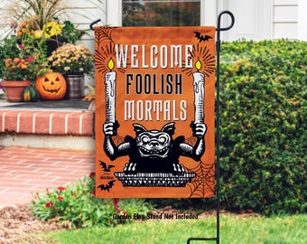 Disney Welcome Foolish Mortals Garden or House Flag