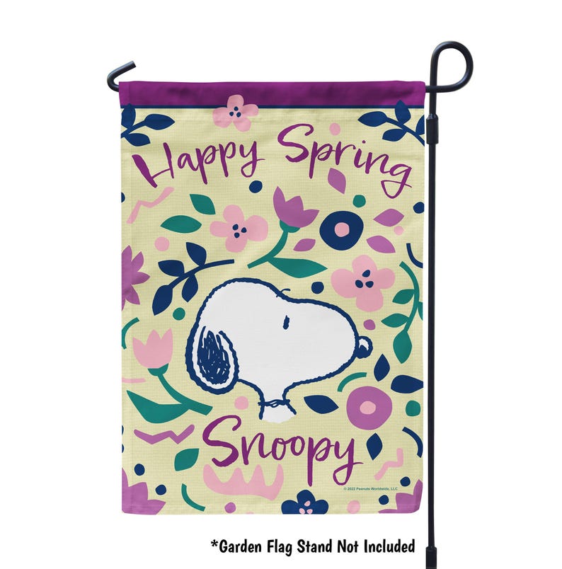 PEANUTS Happy Spring Snoopy Garden Flag or House Flag, Officially ...