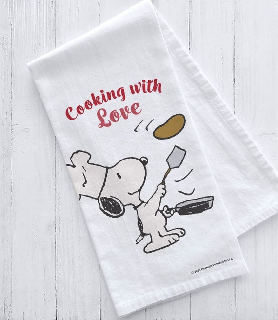Tea Towel, PEANUTS® Chef Snoopy Tea Towel 18 X 28, Kitchen Towel, 100%  Cotton, Machine Washable, Everyday 