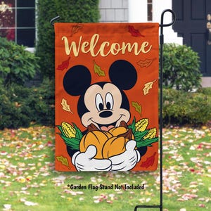 Disney Fall Mickey Welcome Garden or House Flag