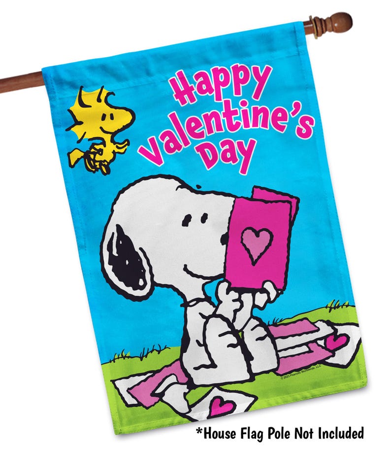 PEANUTS® Snoopy Valentine's Pile Garden or House Flag image 4