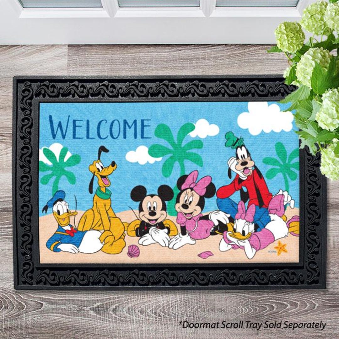Disney Summer Doormat, Mickey Mouse and Friends Hello Summer