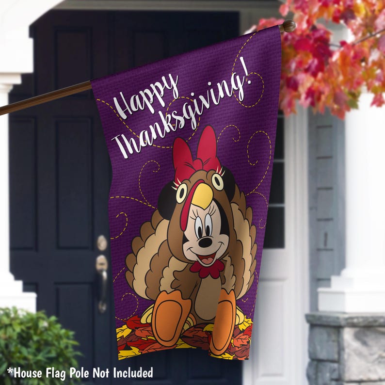 Disney Happy Thanksgiving Minnie Mouse Garden or House Flag image 3